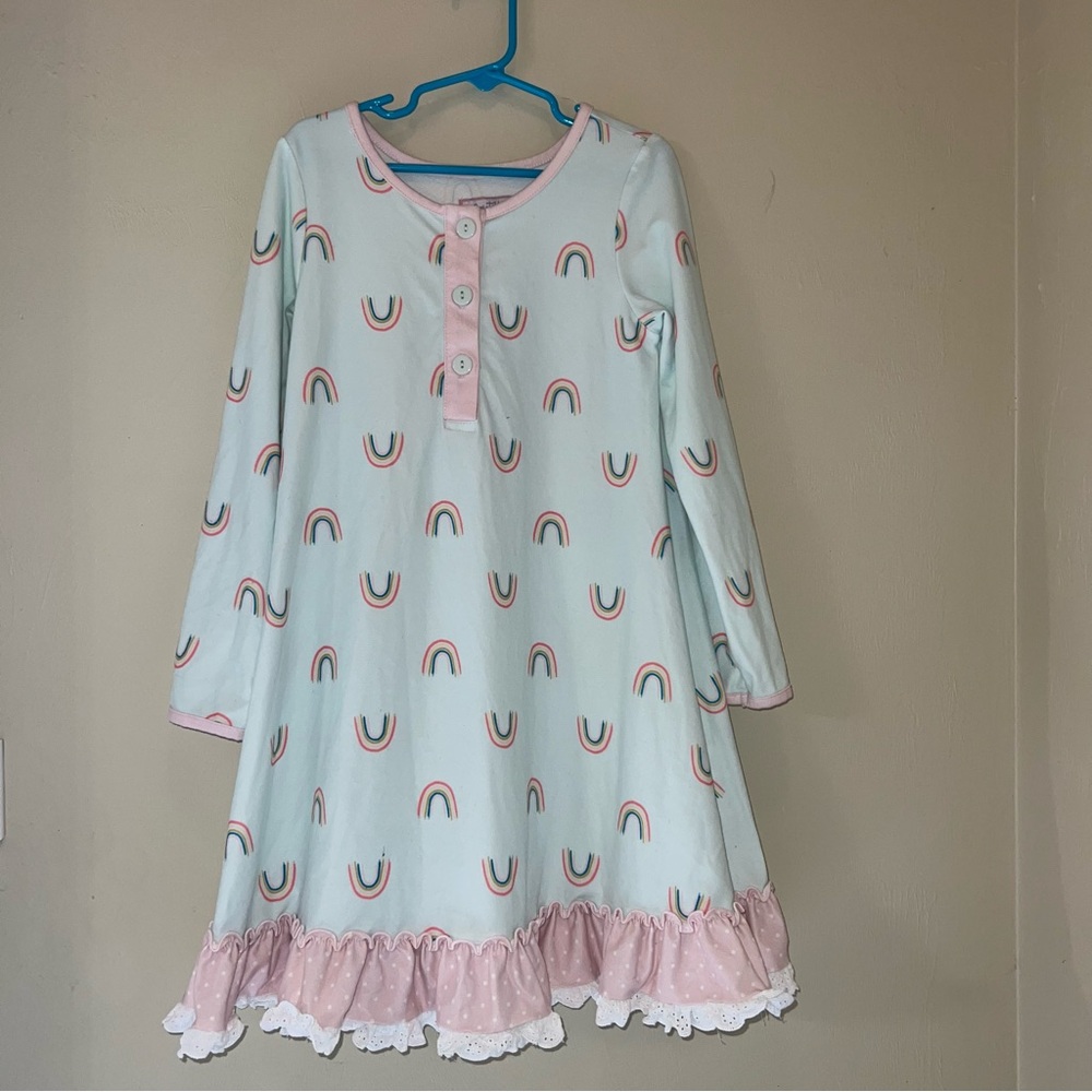 SweetHoney Mint and Pink Rainbow Nightgown for Girls